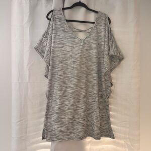 DOTTI Short Sleeve Simple Grey Swimsuit Cover-Up